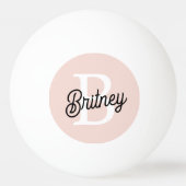 Modern gepersonaliseerd monogram en naam Pastel Pi Pingpongbal (Achterkant)