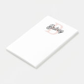 Modern gepersonaliseerd monogram en naam Pastel Pi Post-it® Notes (Schuin)