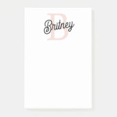 Modern gepersonaliseerd monogram en naam Pastel Pi Post-it® Notes (Voorkant)