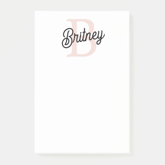 Modern gepersonaliseerd monogram en naam Pastel Pi Post-it® Notes (Voorkant)