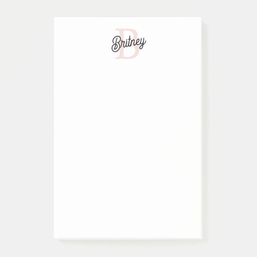 Modern gepersonaliseerd monogram en naam Pastel Pi Post-it® Notes (Voorkant)