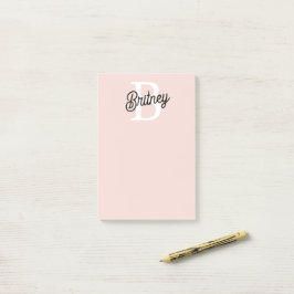 Modern gepersonaliseerd monogram en naam Pastel Pi Post-it® Notes
