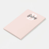 Modern gepersonaliseerd monogram en naam Pastel Pi Post-it® Notes (Schuin)