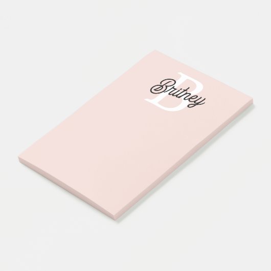 Modern gepersonaliseerd monogram en naam Pastel Pi Post-it® Notes (Schuin)
