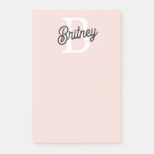 Modern gepersonaliseerd monogram en naam Pastel Pi Post-it® Notes (Voorkant)