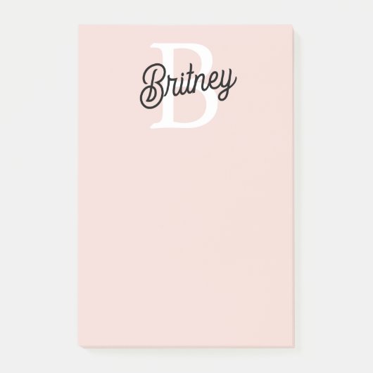 Modern gepersonaliseerd monogram en naam Pastel Pi Post-it® Notes (Voorkant)