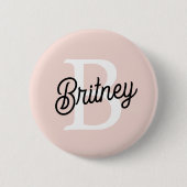 Modern gepersonaliseerd monogram en naam Pastel Pi Ronde Button 5,7 Cm (Voorkant)