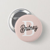 Modern gepersonaliseerd monogram en naam Pastel Pi Ronde Button 5,7 Cm (Voorkant /achterkant)