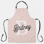 Modern gepersonaliseerd monogram en naam Pastel Pi Schort (Voorkant)