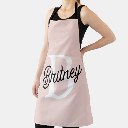 Modern gepersonaliseerd monogram en naam Pastel Pi Schort (Insitu)