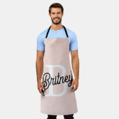 Modern gepersonaliseerd monogram en naam Pastel Pi Schort (Gedragen)