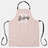 Modern gepersonaliseerd monogram en naam Pastel Pi Schort (Voorkant)