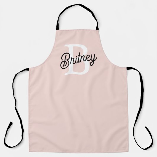 Modern gepersonaliseerd monogram en naam Pastel Pi Schort (Voorkant)