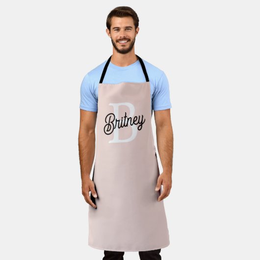 Modern gepersonaliseerd monogram en naam Pastel Pi Schort (Gedragen)