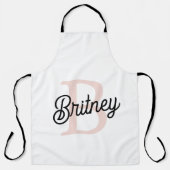 Modern gepersonaliseerd monogram en naam Pastel Pi Schort (Voorkant)