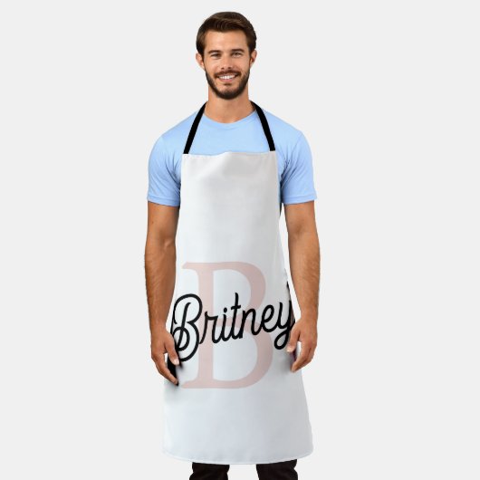 Modern gepersonaliseerd monogram en naam Pastel Pi Schort (Gedragen)