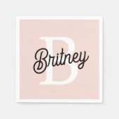 Modern gepersonaliseerd monogram en naam Pastel Pi Servet (Voorkant)