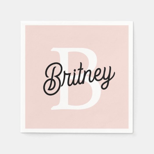 Modern gepersonaliseerd monogram en naam Pastel Pi Servet (Voorkant)