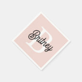 Modern gepersonaliseerd monogram en naam Pastel Pi Servet (Hoek)