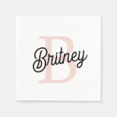 Modern gepersonaliseerd monogram en naam Pastel Pi Servet (Voorkant)