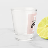 Modern gepersonaliseerd monogram en naam Pastel Pi Shot Glas (Links)