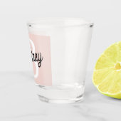 Modern gepersonaliseerd monogram en naam Pastel Pi Shot Glas (Rechts)