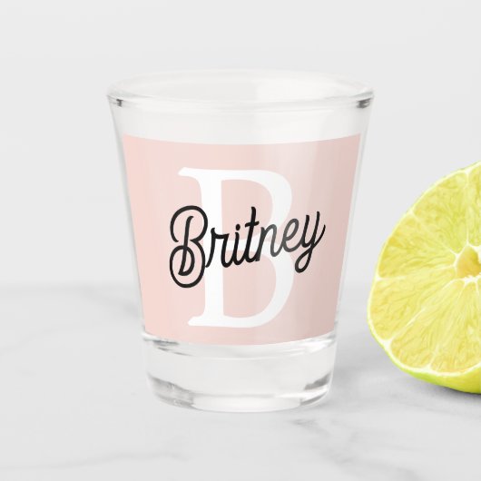 Modern gepersonaliseerd monogram en naam Pastel Pi Shot Glas (Voorkant)