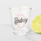 Modern gepersonaliseerd monogram en naam Pastel Pi Shot Glas (Voorkant)
