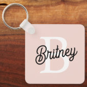 Modern gepersonaliseerd monogram en naam Pastel Pi Sleutelhanger (Voorkant)