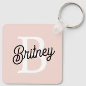 Modern gepersonaliseerd monogram en naam Pastel Pi Sleutelhanger (Achterkant)