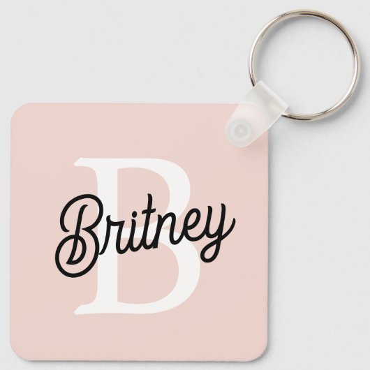 Modern gepersonaliseerd monogram en naam Pastel Pi Sleutelhanger (Achterkant)