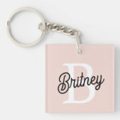 Modern gepersonaliseerd monogram en naam Pastel Pi Sleutelhanger (Voorkant)
