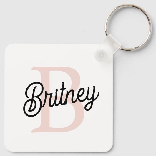 Modern gepersonaliseerd monogram en naam Pastel Pi Sleutelhanger (Achterkant)