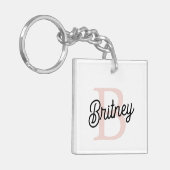 Modern gepersonaliseerd monogram en naam Pastel Pi Sleutelhanger (Voorkant Links)
