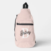 Modern gepersonaliseerd monogram en naam Pastel Pi Sling Bag (Voorkant)