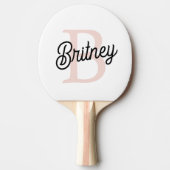 Modern gepersonaliseerd monogram en naam Pastel Pi Tafeltennisbatje (Voorkant)