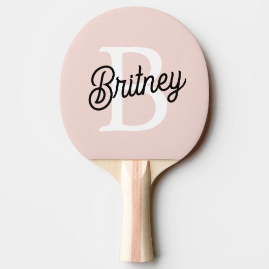 Modern gepersonaliseerd monogram en naam Pastel Pi Tafeltennisbatje (Achterkant)