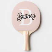 Modern gepersonaliseerd monogram en naam Pastel Pi Tafeltennisbatje (Voorkant)