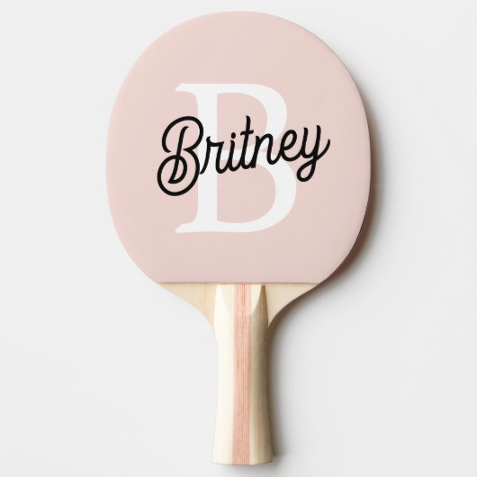 Modern gepersonaliseerd monogram en naam Pastel Pi Tafeltennisbatje (Voorkant)