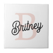 Modern gepersonaliseerd monogram en naam Pastel Pi Tegeltje (Voorkant)
