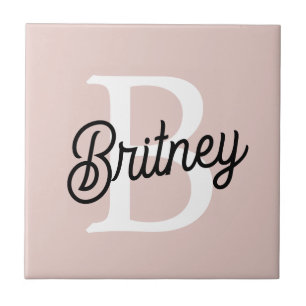 Modern gepersonaliseerd monogram en naam Pastel Pi Tegeltje