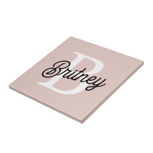 Modern gepersonaliseerd monogram en naam Pastel Pi Tegeltje (Zijkant)