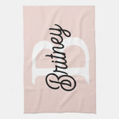 Modern gepersonaliseerd monogram en naam Pastel Pi Theedoek (Verticaal)