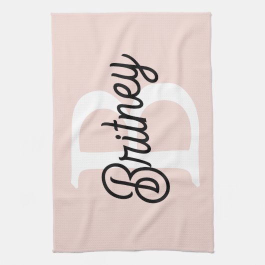 Modern gepersonaliseerd monogram en naam Pastel Pi Theedoek (Verticaal)