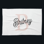 Modern gepersonaliseerd monogram en naam Pastel Pi Theedoek<br><div class="desc">Introductie van onze moderne gepersonaliseerde Monogram en Naam Pastel Roze Keukenhanddoek, een stijlvolle toevoeging aan uw keukendecor. Deze keukenhanddoek heeft een eigentijds design in zacht pastelroze, gepersonaliseerd met uw monogram en naam voor een aangepaste touch. Perfect voor het drogen van gerechten, het afvegen van werkbladen, of als een decoratief accent,...</div>