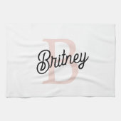 Modern gepersonaliseerd monogram en naam Pastel Pi Theedoek (Horizontaal)