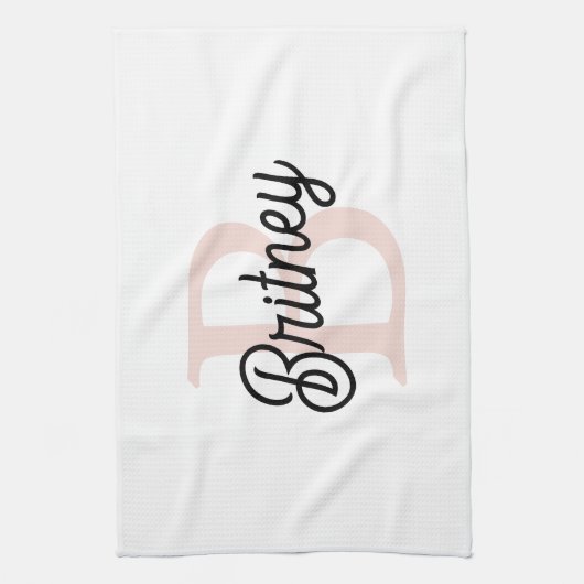 Modern gepersonaliseerd monogram en naam Pastel Pi Theedoek (Verticaal)