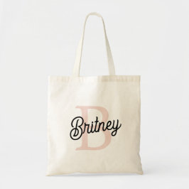 Modern gepersonaliseerd monogram en naam Pastel Pi Tote Bag