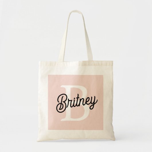 Modern gepersonaliseerd monogram en naam Pastel Pi Tote Bag (Voorkant)