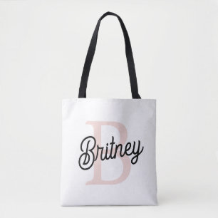 Modern gepersonaliseerd monogram en naam Pastel Pi Tote Bag